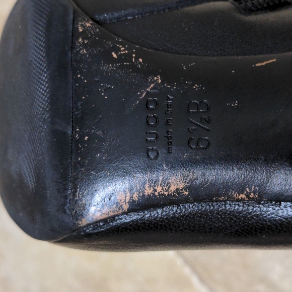 Gucci Black Leather Chain Link Ankle Booties - Picture 3 of 5